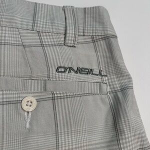 O'Neill‎ Gray Chino flat front Shorts men’s 38 Plaid golf vacation resort wear